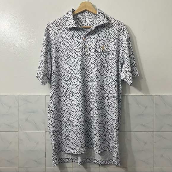 Peter Millar Summer Comfort Mahi Mahi Fish Short Sleeve Polo Shirt M Preppy Golf